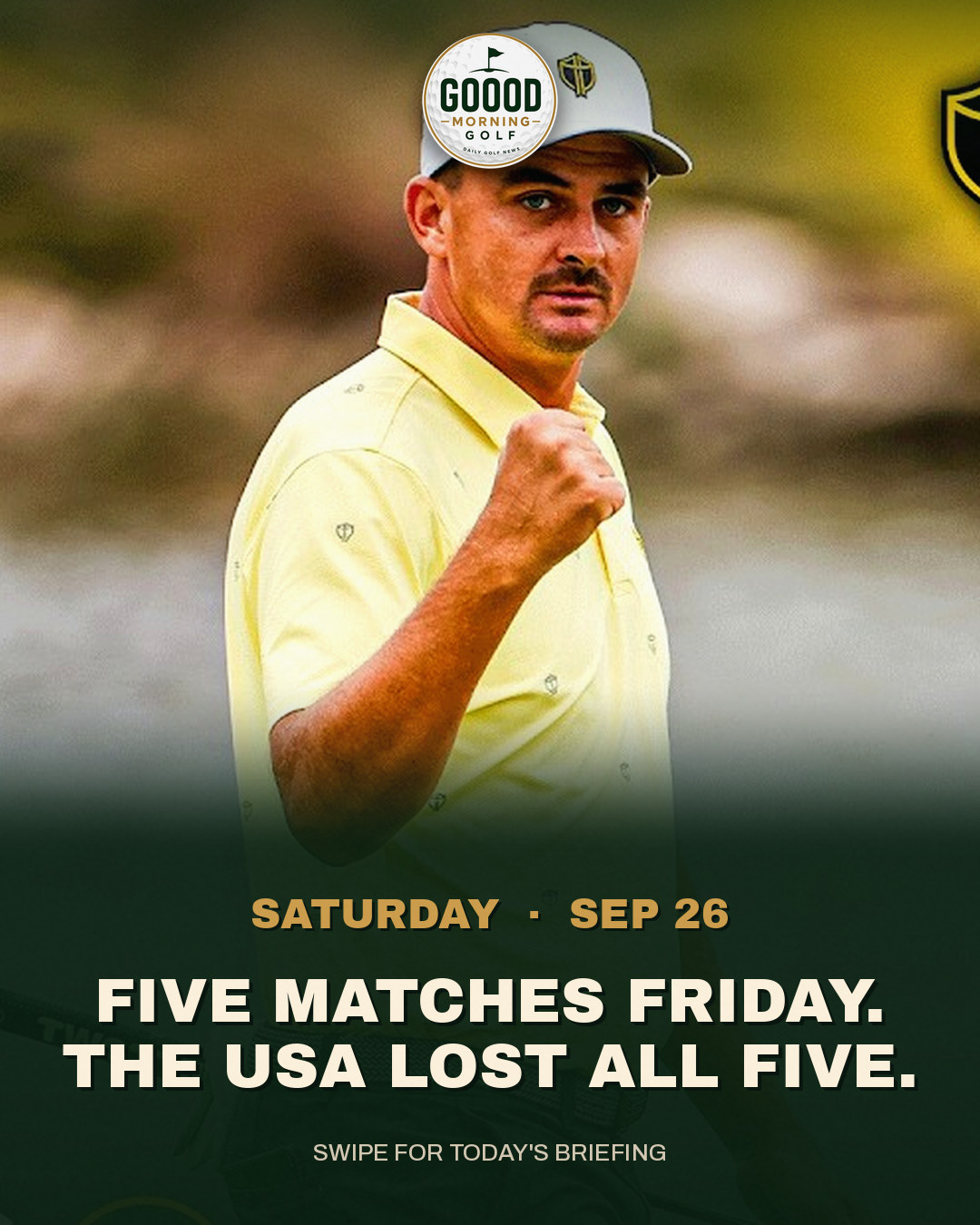 The Instagram cover for this morning: Five matches Friday. The USA lost all five.