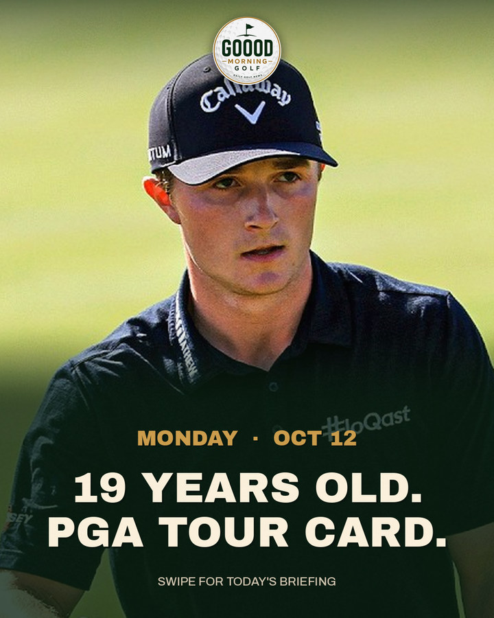 This morning's Instagram cover: 19 years old. PGA Tour card.