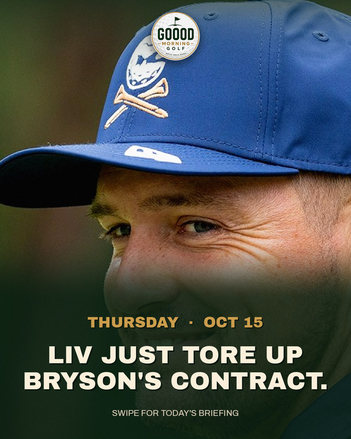 This morning's Instagram cover: LIV just tore up Bryson's contract.